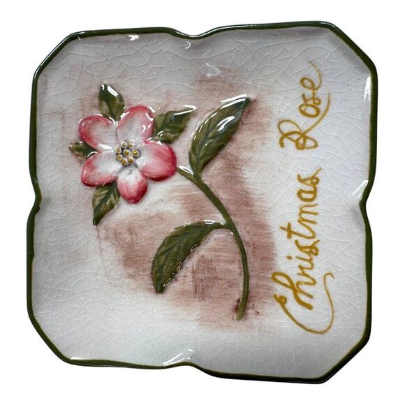 MWW Market BOTANICAL 4.5" Mini Plate Set 4 Winter Flowers Christmas Coasters - Picture 9 of 9